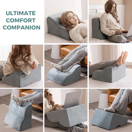 Ganondorf Ergonomic Foot Rest for Under Desk at Work Multi-Purpose Foot Stool Leg Elevation Pillow Back Support Cushion & Lap Desk Support, High-Density Foam with Washable Cover