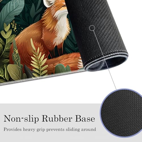 MTG Play Mat, 24" x 14" TCG Card Play Mat, Surface with Smooth Stitched Edge, with Storage Bag, Foxes and Flowers - color: Foxes and Flowers