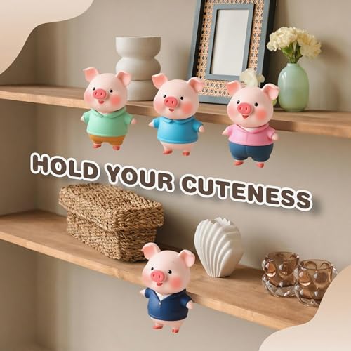 Doll Stand for Cabinet Edge White 4Pack | Neck grip design fits 3-7" Labubu blind box figures, adjustable clamp suits panels 0.3-1.02" thick - color: White