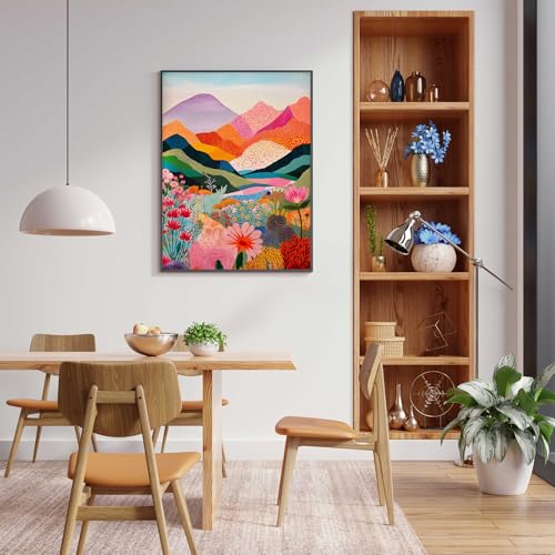 Colorful Abstract Watercolor Wall Art,Aesthetic Landscape Poster,Colorful Wildflower Picture,Scenery Floral Painting,Mountains Poster Print for Bedroom Dorm Apartment Home Decor 16x24Inch UnFramed - color: Colorful Mountain-2, size: 24"L x 16"W