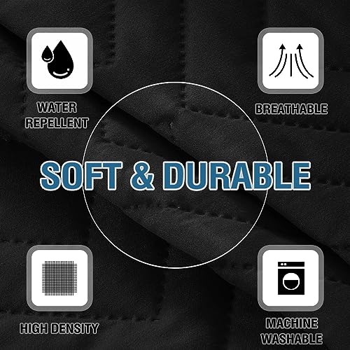 H.VERSAILTEX Armrest Covers for Sofa Water Resistant Couch Arm Covers Remote Control Holder Sofa Armrest Organizer for Magazine, Tablet, Phone, iPad(Set of 2, Black/Grey) - color: Double Diamond-black/Grey