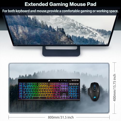 Canjoy Gaming Mouse Pad, Large Extended Mouse Pad Big Computer Mousepad for Home Office Gaming Work 31.5x15.7inch - color: Spruce in Fog