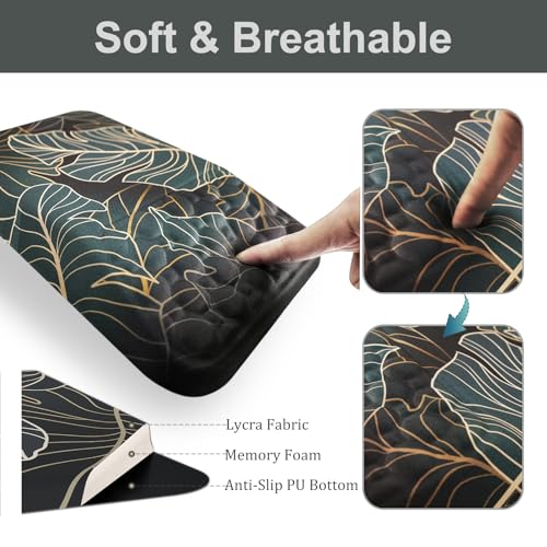 Ospelelf Keyboard Wrist Rest Ergonomic Mouse Pad with Wrist Rest Support Wrist Rest for Computer Keyboard, Green - color: Green Leaf