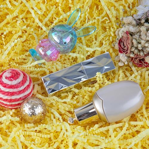 Caleihd Crinkle Cut Paper Grass Cushion Paper Streamer for Christmas Wedding Birthday Bridesmaid Engagement Craft Gift Boxes Bags Filler Decoration 4.5oz Yellow - color: Yellow