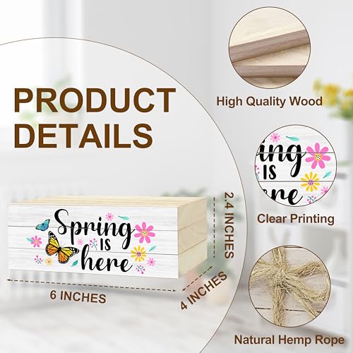 3 Pcs Spring is Here Decorative Books for Home Decor, Mini Faux Books Decoration, Spring Floral Wooden Books Tiered Tray Decor, Stacked Books for Decorating Living Room Bookshelf Fireplace(B003)