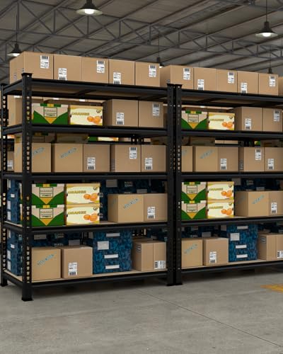 PrimeZone 35.5" x 12" x 72" Heavy Duty Storage Shelves - 5 Tier Adjustable Garage Storage Shelving, Metal Storage Utility Rack Shelf Unit for Warehouse Pantry Closet Kitchen, Black - size: 35.5"W x 12"D x 72"H