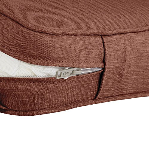 Classic Accessories Montlake Water-Resistant 21 x 20 x 4 Inch Outdoor Back Cushion Slip Cover, Patio Furniture Cushion Cover, Heather Henna Red, Patio Furniture Cushion Covers - color: Heather Henna, size: 21 x 20 x 4 Inch