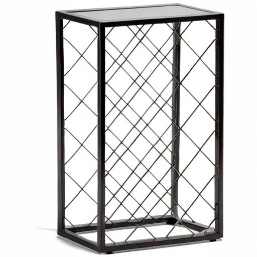 Mango Steam 23 Bottle Black Wine Rack with Glass Top Shelf, Free Standing for Home, Kitchen and Bar - color: Black, size: 23 Bottle