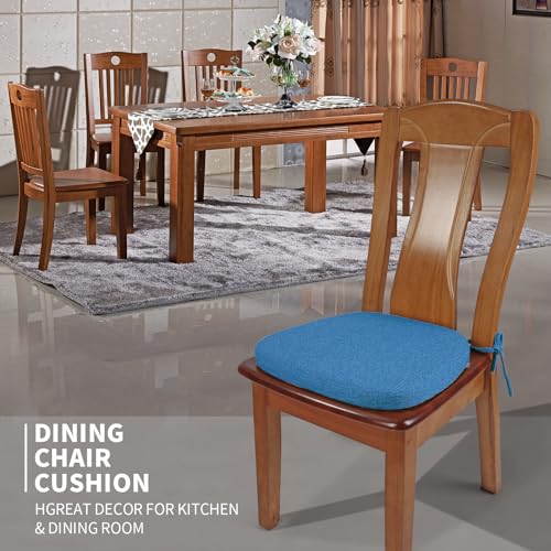 SINOSSO 1 Pack Memory Foam Chair Cushions for Dining Chair, Friendly Woven Fabric 16" U-Shape Comfortable Kitchen Chair Pad, Removable Slip Resistant Seat Cushion (1 Piece, Blue) - color: Blue