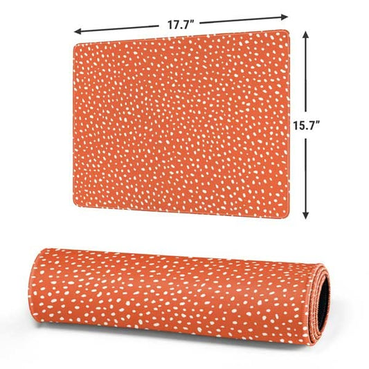 Skinit Medium Gaming Mouse Pad - Orange Spots Design with Stitched Edges, Waterproof, Non-Slip Rubber Base, Desk Mat for Keyboard & Mouse - color: Orange - PTTRNS03, size: 17.7" x 15.75"