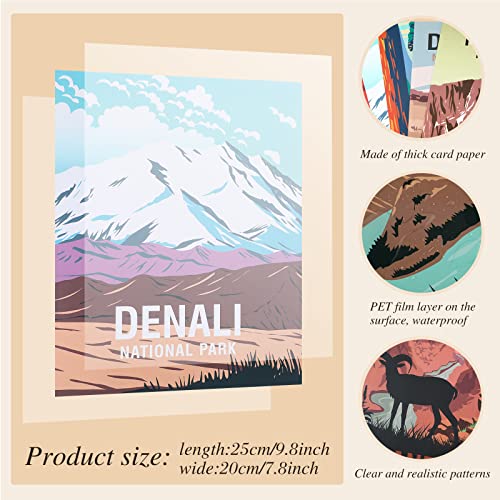 Gersoniel 16 Pieces Vintage National Park Art Posters Prints Nature Art and Mountain Wall Print Set Abstract Travel Scenery Wall Decor for Living Room Bedroom Bathroom Decor(Vintage Style) - color: Vintage Style
