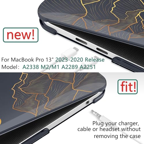 DONGKE Compatible with MacBook Pro 13 inch Case 2024 2023-2020 Release A2338 M2/M1 A2251 A2289 with Retina Display & Touch ID, Plastic Hard Shell & Keyboard Cover & Screen Film - Abstract Mountain - color: Abstract Mountain X692