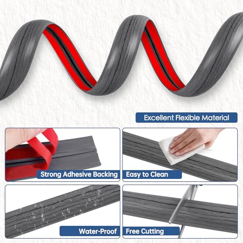 Floor Cord Cover for Wires on Floor Self Adhesive Cord Hider Floor Cable Management Wire Covers for Cords Protector Prevent Cable Trips Cord Cavity W 0.32" x H 0.32", Deep Gray Wood, 3.3Ft - color: Deep Gray Wood, size: 0.78 In x 3.3 Ft