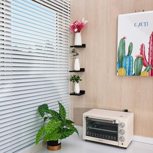 Small Floating Shelf, Set of 3 Black Shelf for Wall Decor Storage Wall Mounted Small Shelf for Bedroom Living Room Bathroom Kitchen -5x5 Inch - color: Black, size: 5 Inch-3 Pcs