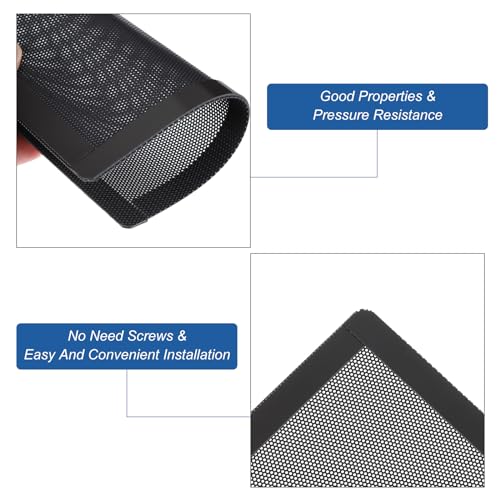 MECCANIXITY 3PCS PC Dust Filter, 150x150mm Magnetic Frame PVC Computer Case Cooler Dustproof Mesh Cover Fan Grills for Computer Chassis Speakers, Black