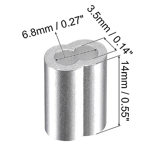 150 Pcs Aluminum Crimping Loop Sleeve 1/8",Cable Crimp Ferrules for Wire Rope and Cable (1/8''(3mm)-150pcs) - style: 1/8''(3mm)-150pcs