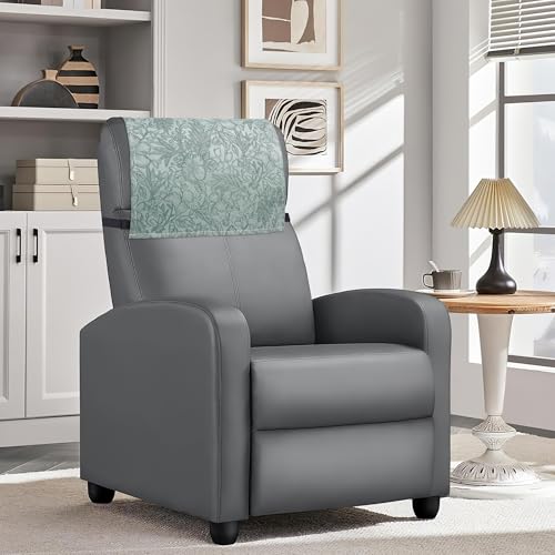 Recliner Headrest Protector,Non Slip Waterproof Headrest Cover,Leather Recliner Headrest Cover for Sofa,Furniture,Living Room,Office Chair(1-Carved Green) - color: 1-carved Green