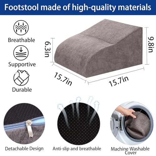Foot Rest for Under Desk at Work, Ergonomic Under Desk Footrest with Washable Cover for Office, Home & Gaming Leg Elevation Pillow Dark Gray - color: C-dark Gray