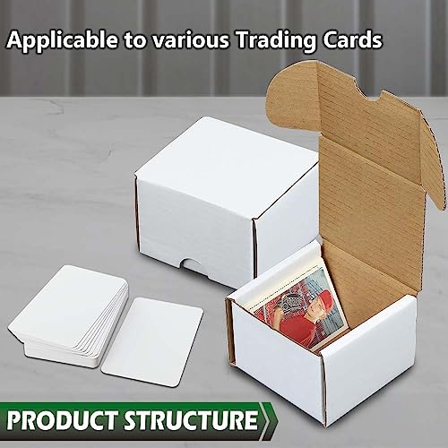 GRAND ORANGE 50 Pack 200 Count Trading Card Storage Boxes Corrugated Paper Cardboard Organizer for Sports Gaming Cards Trading Paper Boxes - color: 50 Pack White, size: 200 Count Trading Card Storage Box