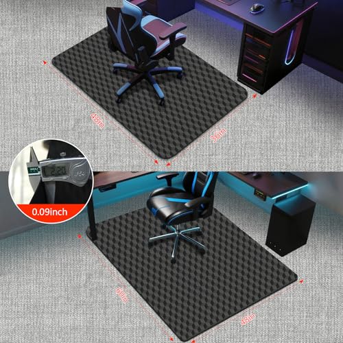 AiBOB Office Chair Mat for Carpet, 60"x48"Gaming Computer Desk Mat for Low Pile Carpet, Heavy Duty Floor Protector Mat for Rolling Chairs, Easy Glide Chair Mat for Home Office - color: Black, size: 46'' X 60'' for Carpet