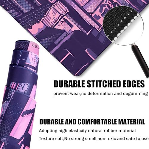 Large Mouse Pad, Office Desk Pad Gaming, Durable Waterproof Non-Slip Base Long XXL Large Gamer DeskMat for Home Office Gaming Work, Kyoto - color: Kyoto, size: 31.5" x 15.7"