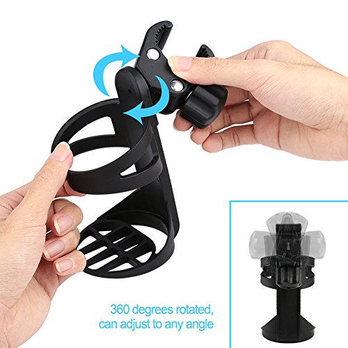Accmor Stroller Cup Holder, Universal Cup Holder for Uppababy, Nuna, Doona Strollers, Large Bottles 360 ° Rotatable Bottle Holder for Stroller, Wheelchair, Walker, Scooter