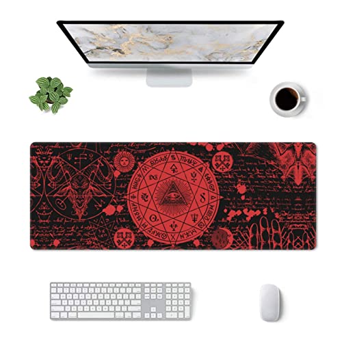 Vintage Mystic Goth Witchy Mouse Pad Extended Large Gaming Mouse Pad XL Oversized Desk Pad Stitched Edges 31.5 X 11.8 Inch - color: Black4