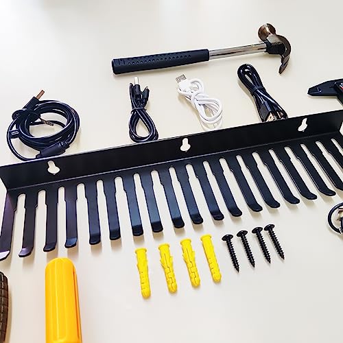 19 Slots Wall mountable Cable Hanger and Organizer,Cable Holder,Cable Organizer Studio Storage,Slots Width from 5.5 to 9.5mm for Cord Management Rack… (4 pcs 19 Slots Cable Hanger) - color: 4 pcs 19 Slots Cable Hanger