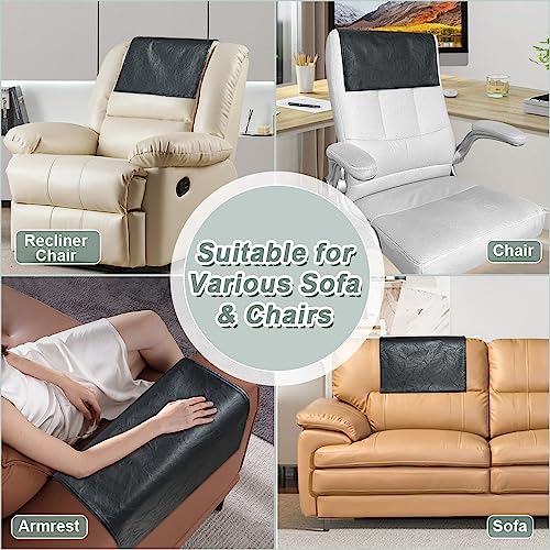 Recliner Headrest Cover Couch Headrest Protector for Recliner Chair Sofa Headrest Cover Faux Leather Recliner Chair Headrest Protector for Furniture Slipcovers Theater Seat (1Pcs)