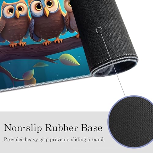 MTG Play Mat, 24 ""x 14"" Play Mat, TCG Card Play Mat, Surface with Smooth Stitched Edge, with Storage Bag MTG Fighting Game Mat Table Mat, Starry owl, Large - color: Starry Owl