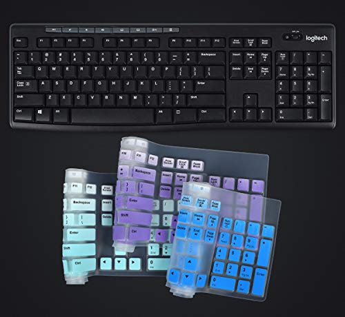 Keyboard Cover for Logitech MK370 MK295 MK270 K270 Keyboard, Logitech MK370 MK270 K270 Keyboard Skin Protector - Gradual Blue - color: Gradual Blue