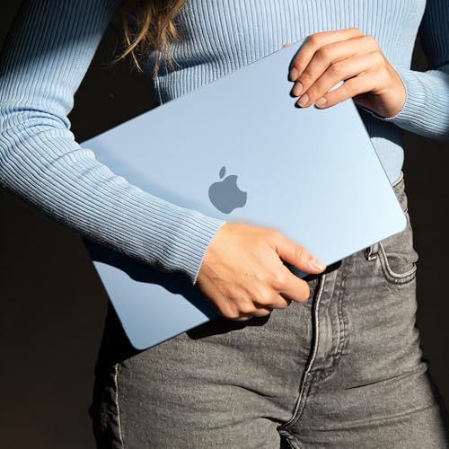 EooCoo Compatible with MacBook Air 13 inch Case M5 2026-2022 M4 M3 M2 Model A3449 A3240 A3113 A2681, Mac Air 13.6 inch Hard Shell & Keyboard Cover & Screen Film & Type-C, Frost SkyBlue - color: Original Skyblue