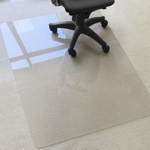 Kuyal 2 Pack 1/5" Thick Office Chair Mat, 40" x48" Heavy Duty Hard Computer Chair Mat, Under Desk Protector Carpeted Floors Mats, Easy Chair Movement, Can be Used on Carpet or Hard Floor, Ship Flat - size: 40" x 48" x 1/5" Rectangle