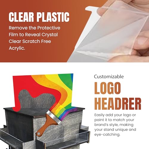 4-Sided Rotating Display Stand - Craft Shows, Trade Shows, Markets - Small & Medium-Sized Items like Stickers, Postcards, Coasters, Note Pads, Napkins - Heavy-Duty, Easy to Assemble (Black)… - color: Black
