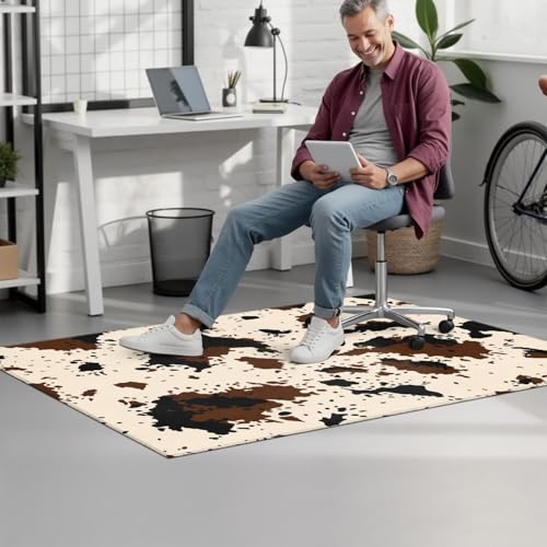 Office Chair Mat for Carpet Hardwood Tile Floor,36"x48" Computer Chair Mat for Rolling Chairs Carpet, Under Desk Non Slip Gaming Rug, Low-Pile Rubber Backing Large Protector Mat,Southwest Cow Print - color: Modern Chair Mat 1