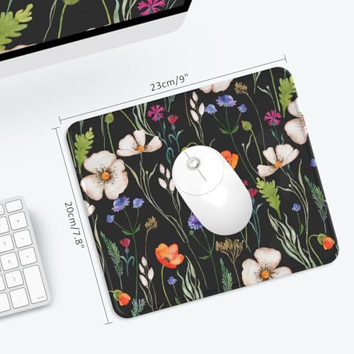 eulps Mouse Pad with Stitched Edge, Multiple Patterns Computer Mouse Pads with Non-Slip Rubber Base, Washable Cloth Mousepad, for Gaming, Laptop, PC (Wildflower Night) - color: 29Wildflower Night
