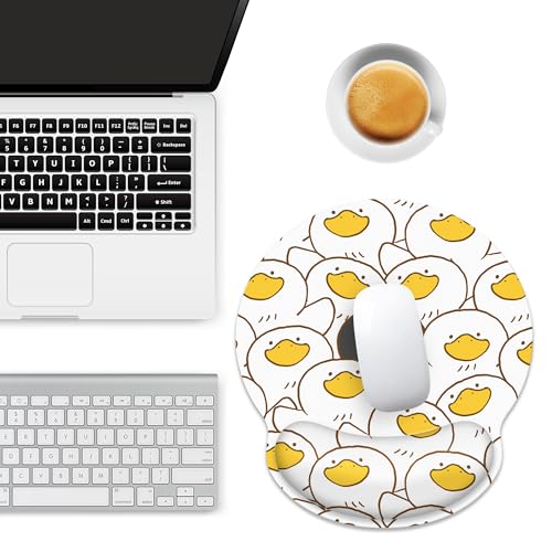 Ergonomic Mouse Pad with Wrist Support,Black and White Duck Mouse Pad with Wrist Rest,Relieve Wrist Pain Mousepad Non-Slip Rubber Base,Mouse Pads for Desk,Computers,Laptop,Office,Home,Accessories - color: Black And White Duck