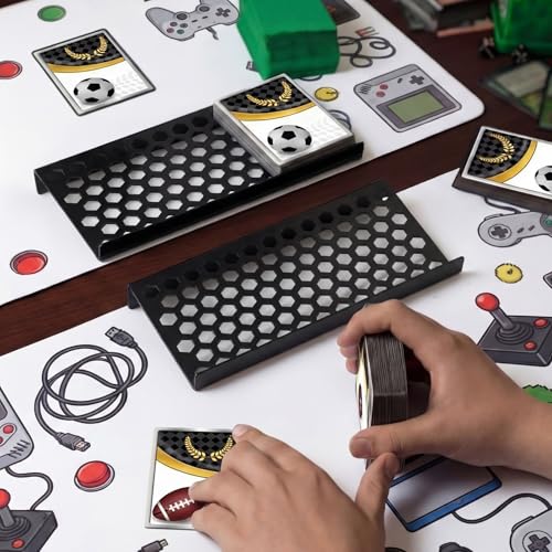 Yalikop 24 Pcs Trading Card Risers for Display Case Acrylic Modular Display Risers for Cardshow Vendor Sport Card Board Game (Honeycomb) - style: Honeycomb