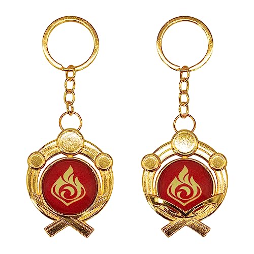 Impact Videogame Colorful Lanyard Keychains Stickers - color: Inazuma Pyro