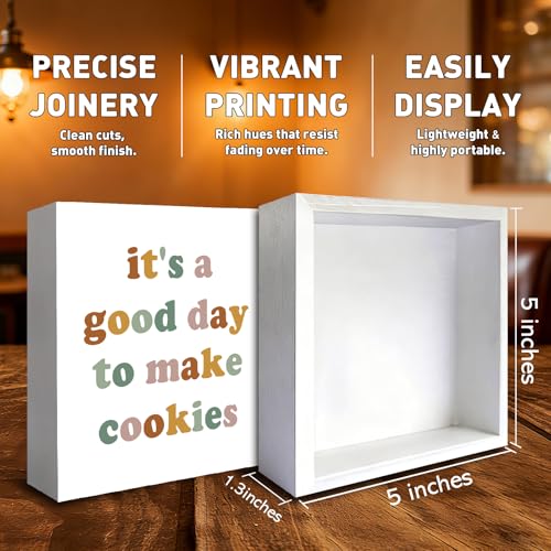 Baking Gifts for Bakers Women Men, It's a Good Day to Make Cookies Home Kitchen Wooden Box Sign Decor, Cookie Baking Accessories Decor - color: Baking