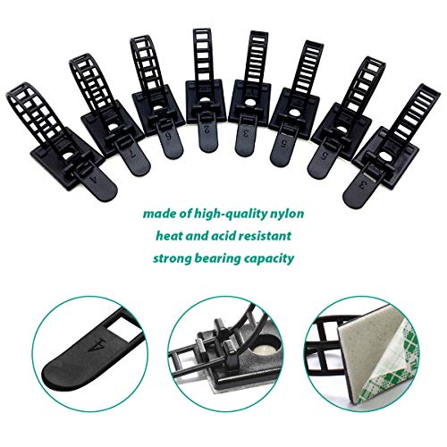 200 Pieces Cable Management Desk Wire Organizer Cable Ties Zip Ties Adhesive Cord Clips Cord Keeper Desk Wire Management | Project-size 200-pack for workshops, offices, and equipment areas that need repeatable cable routing and organization. - size: 200 P
