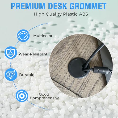 Desk Grommet 2" (50 mm), Desk Cord Hole Cover, Cable Grommet ABS Plastic, Desk Hole Grommet for Office and Home Table Cable, Detachable Adjustable Cable Cord Organizer (Silvery2 Pcs) - size: 2" (50 mm), style: 2 pcs Silvery