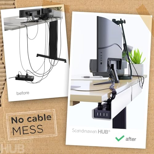 No-Screw Under Desk Cable Management Tray - Self-Adhesive Installation, Cord Management, Cable Tray, Under Desk Wire Organizer - White Set of 2 - color: White, size: 2pcs Self Adhesive