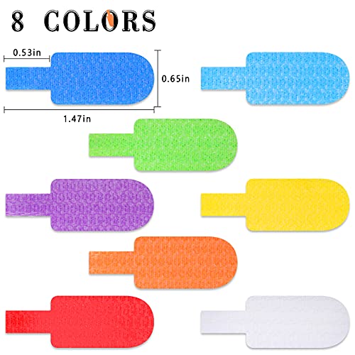 Outus 50 Pcs Cable Labels Multi Color with Writable Surface Reusable Waterproof Durable Wire Labels Tags 8-Color for Cord Identification Industrial Cable Management(Regular Style) - style: Regular Style