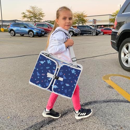 MENZOKE Kids Travel Tray for Toddler Car Seat, Toddler Gift for Boy Activities with Dry Erase Board & iPad Holder Stand, Road Trip Essentials Accessories Lap Tray for Boy as Birthday Gift, Dark Blue - color: Navy BlueDinosaur