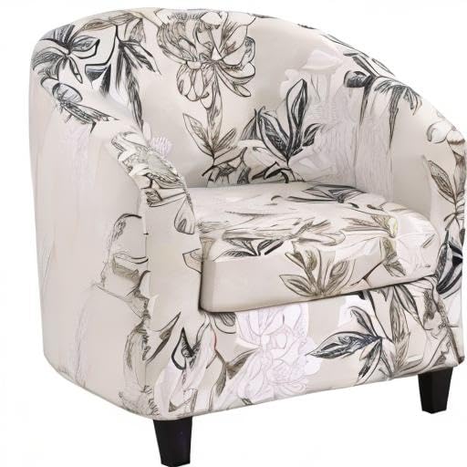 KRFOONN Club Chair Slipcover 2 Piece Stretch Printed Round Barrel Chair Covers Removable Tub Chair Slipcover with Elastic Bottom Chair Coverings Furniture Protector Cover for Living Room, A2 - color: Color A2
