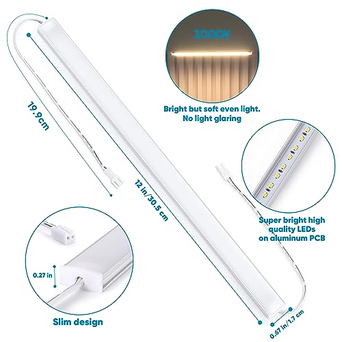 Litever Kitchen Under Cabinet Lights Plug in. Slim. Super Bright. 21W. Dimmable. 1 Remote Controls Multiple Lighting Kits Synchronously. for Kitchen Cabinet Light, Counter Lights, Warm White 3000K. - color: Warm White 3000K