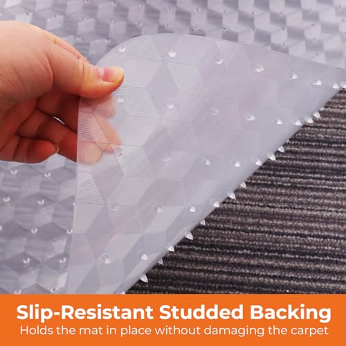 Office Chair Mat for Carpeted Floors, 48" x 30" Desk Chair Mat for Rolling Chairs on Low Pile Carpets, Easy Glide Floor Mat for Home, Gaming - size: 48" x 30"