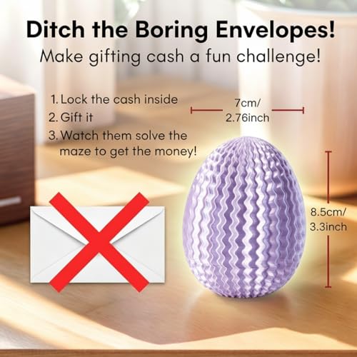 Maze Puzzle Box for Cash Gift, Money Holder Gift Box | Maze puzzle, hidden cash compartment, money gift, birthday anniversary, brain teaser, surprise holder gift for teens & adults - color: Silvery Color