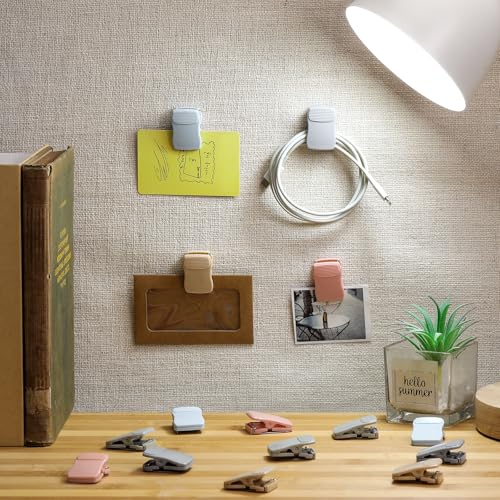 Chiisong Cubicle Clips Fabric Panel Cubicle Accessories Fabric Partition Panel Messages Hooks Office Photos Wall Clips for Notes Memos(Morandi Color,15 Pcs) - color: Morandi Color